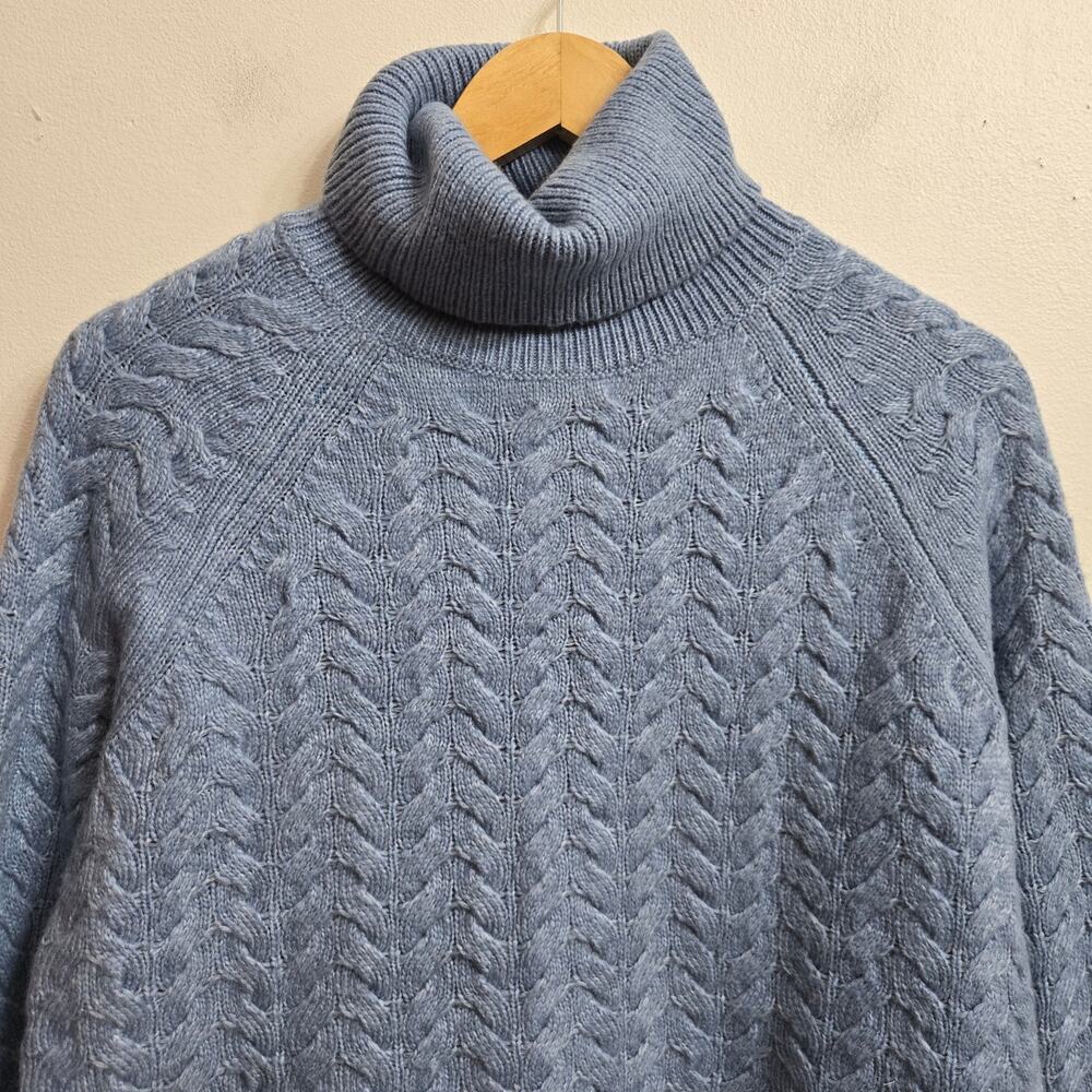 Michael Kors Womens Fisherman Preppy Oversized Cable Knit Turtleneck Sweater S - Picture 2 of 10